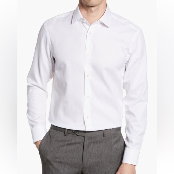 Boss Marley Sharp Fit Shirt in White Size 16.5 36/37 - Picture 1 of 7